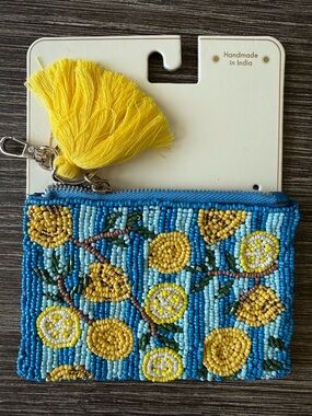 Brand new Beaded Lemon Zipper Pouch